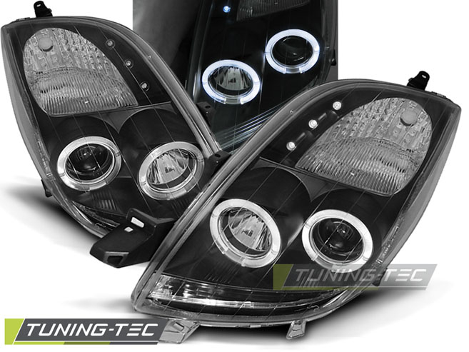 Faruri TOYOTA YARIS 06-09 ANGEL EYES NEGRU [1]