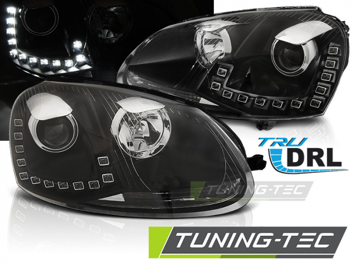 Faruri VW GOLF 5 10.03-09 LED DRL NEGRU [1]