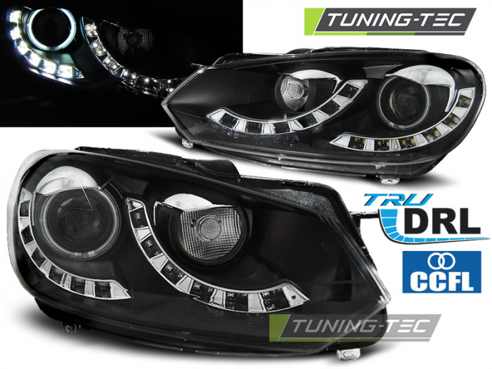 Faruri VW GOLF 6 10.08-12  DAYLIGHT NEGRU SINGLE DRL [1]