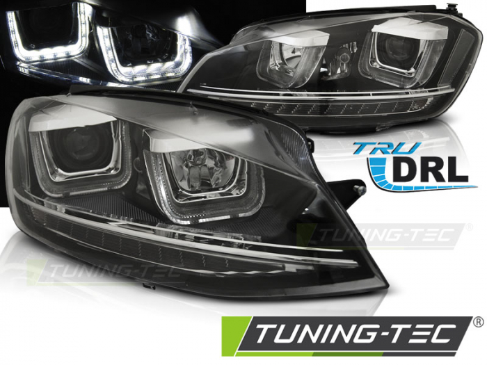 Faruri VW GOLF 7 11.12-  U-TYPE NEGRU DRL [1]