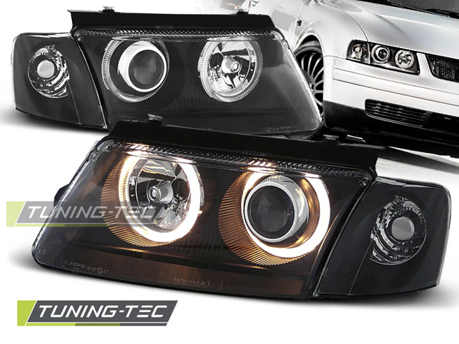 Faruri VW PASSAT B5 3B 11.96-08.00 ANGEL EYES NEGRU [1]