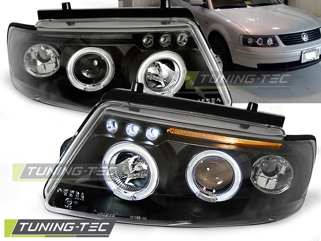 Faruri VW PASSAT B5 3B 11.96-08.00 ANGEL EYES NEGRU [1]