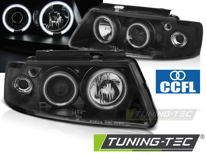 Faruri VW PASSAT B5 3B 96-08.00 ANGEL EYES CCFL NEGRU [1]