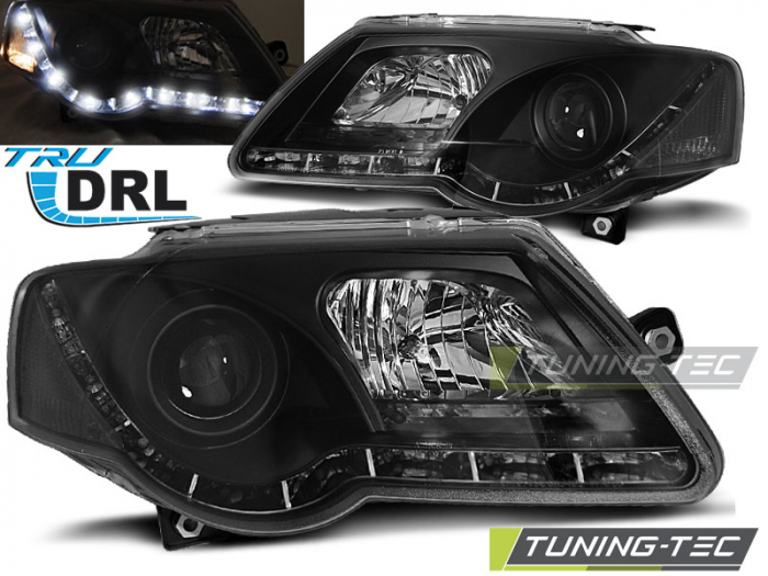 Faruri VW PASSAT B6 3C 03.05-10 TRU DRL NEGRU [1]