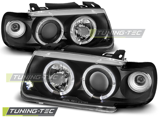 Faruri VW POLO 6N 10.94-09.99 HATCHBACK ANGEL EYES NEGRU [1]