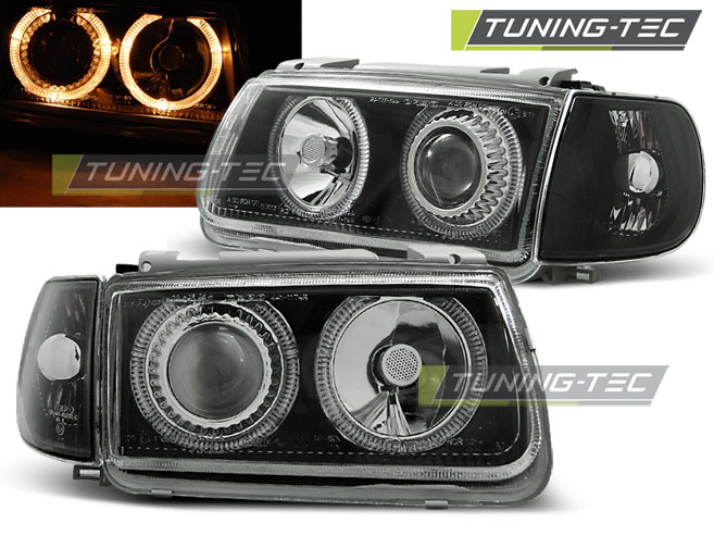 Faruri VW POLO 6N 10.94-09.99 HATCHBACK ANGEL EYES NEGRU [1]