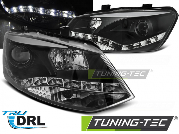 Faruri VW POLO 6R 09-03.14  DRL NEGRU [1]