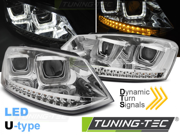 Faruri VW POLO 6R 09-03.14 U-TYPE LED SEQ CROM [1]