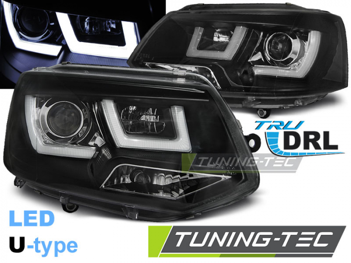 Faruri VW T5 2010-2015 U-TYPE negru  [1]