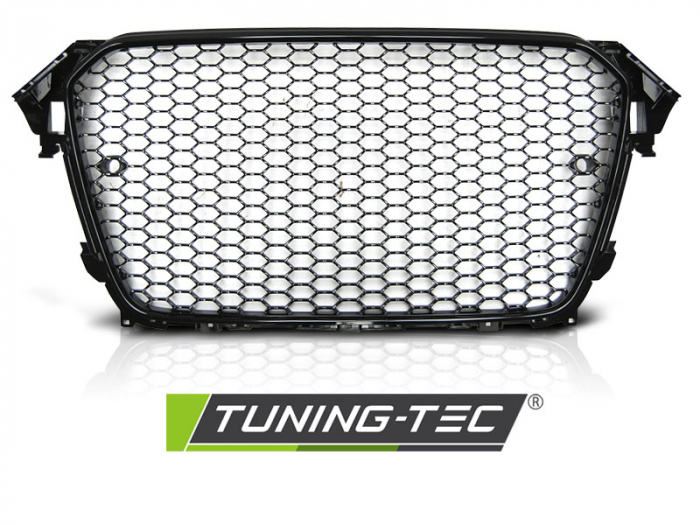 Grila fagure RS AUDI A4 B8 Facelift 11.11-15 negru lucios cu loc PDC [2]