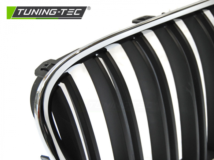 Grile nari duble BMW F01 09-07.12 CROM/ NEGRU [3]
