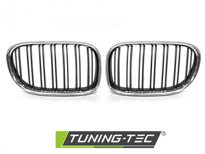 Grile nari duble BMW F01 09-07.12 CROM/ NEGRU [2]