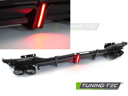 Difuzor Audi A5 F5 S-Line cu Stop LED Glossy Black 2019–2023 [4]