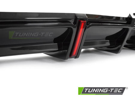 Difuzor Audi A5 F5 S-Line cu Stop LED Glossy Black 2019–2023 [3]