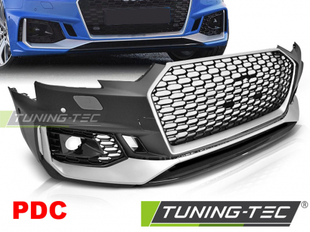 Bara fata AUDI A4 B9 08.15-19 RS4 STYLE PDC cu grile argintiu cu negru