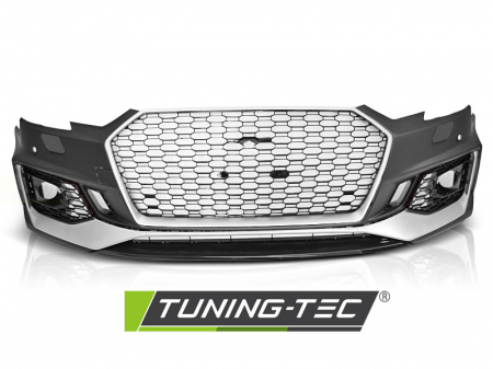Bara fata AUDI A4 B9 08.15-19 RS4 STYLE PDC cu grile argintiu cu negru [1]