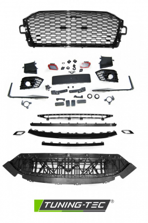 Bara fata AUDI A4 B9 08.15-19 RS4 STYLE PDC cu grile negre lucioase [3]