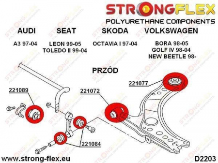 Bucsa poliuretan bieleta antiruliu pentru Audi A3, Golf IV - 221084A [1]