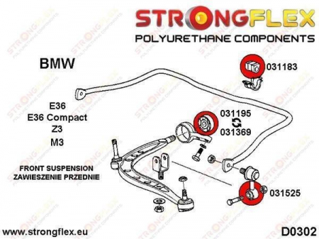Bucsa poliuretan pentru bara stabilizatoare BMW E36, E34 - 031183B [1]