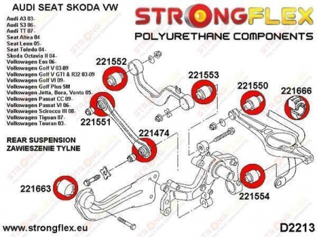 Bucsa poliuretan spate pentru brat longitudinal Golf V - VI - 221663B [1]