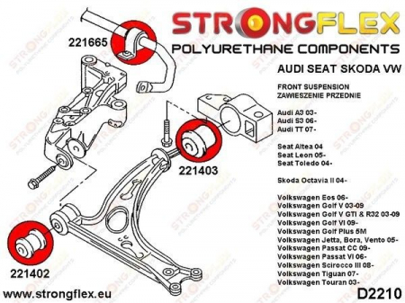Bucsa poliuretan sport brat fata pentru Audi A3, Golf V - VI - 221402A [1]