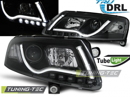 Faruri - Faruri AUDI A6 C6 04.04-08 LED TUBE LIGHTS TRUE DRL NEGRU