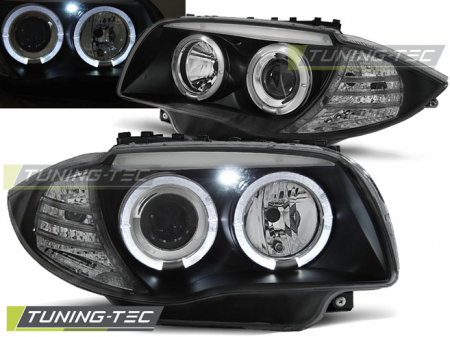 Faruri - Faruri BMW 1 E87/E81/82/88 04-11 ANGEL EYES NEGRU