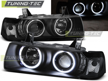 Faruri - Faruri BMW E36 12.90-08.99 COUPE / CABRIO ANGEL EYES CCFL NEGRU