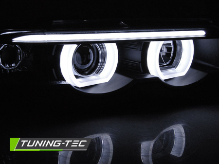 Faruri BMW E38 94-01 3D ANGEL EYES LED fond negru [2]