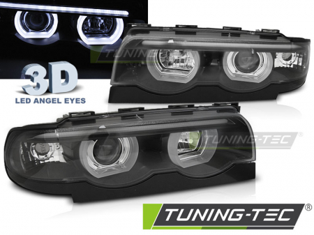 Faruri - Faruri BMW E38 94-01 3D ANGEL EYES LED fond negru