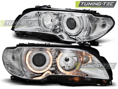 Faruri BMW E46 04.03-06 COUPE CABRIO ANGEL EYES CROM