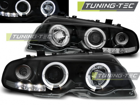 Faruri BMW E46 04.99-03.03 COUPE ANGEL EYES NEGRU