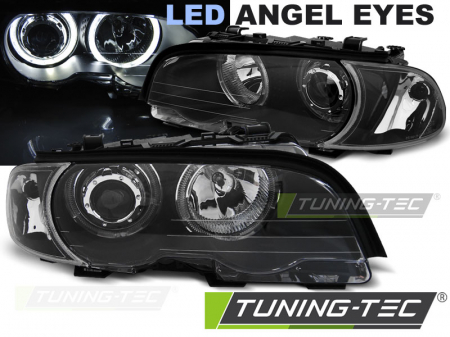 Faruri BMW E46 04.99-03.03 COUPE CABRIO ANGEL EYES LED NEGRU