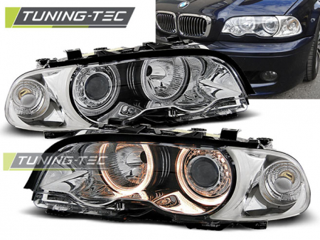 Faruri BMW E46 04.99-08.01 COUPE CABRIO ANGEL EYES CROM