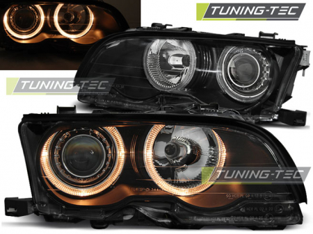 Faruri BMW E46 09.01-03.03 COUPE CABRIO ANGEL EYES NEGRU