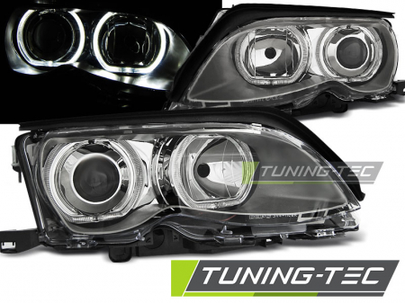 Faruri - Faruri BMW E46 09.01-03.05 ANGEL EYES LED CROM