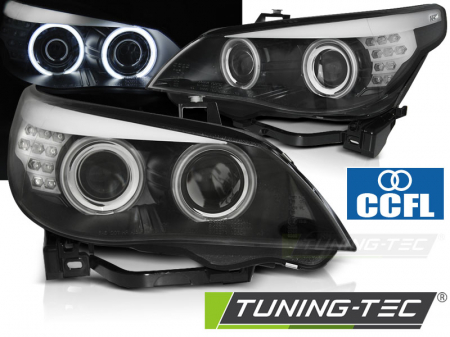 Faruri - Faruri BMW E60/E61 03-07 ANGEL EYES CCFL NEGRU LED INDIC.