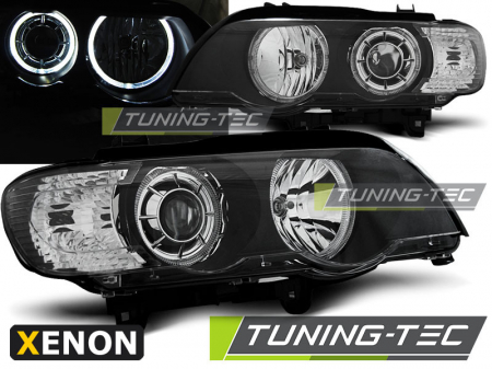 Faruri - Faruri BMW X5 E53 09.99-10.03 LED ANGEL EYES XENON NEGRU