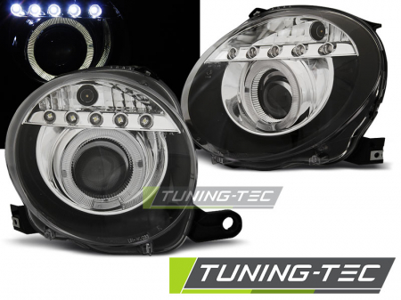 Faruri - Faruri FIAT 500 07- PROJEKTOR NEGRU LED