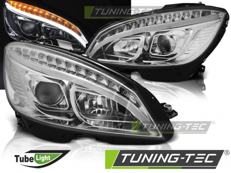 Tuning iluminari - Faruri MERCEDES W204 07-10 CROM TUBE LIGHT H7