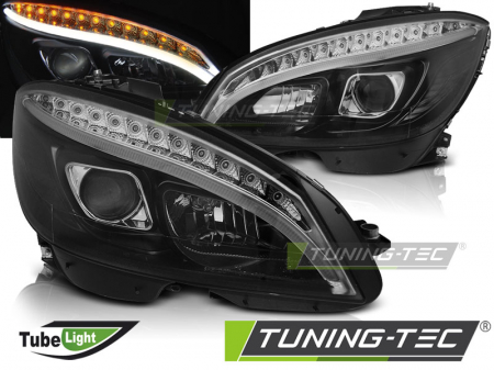 Tuning iluminari - Faruri MERCEDES W204 07-10 NEGRU TUBE LIGHT H7
