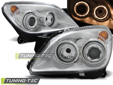 Tuning iluminari - Faruri OPEL ASTRA H 03.04-09 ANGEL EYES CROM