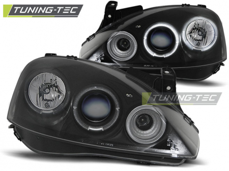 Faruri OPEL CORSA C 11.00-09.06 ANGEL EYES NEGRU