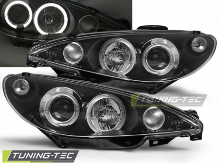 Tuning iluminari - Faruri PEUGEOT 206 02- ANGEL EYES NEGRU