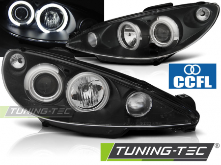 Tuning iluminari - Faruri PEUGEOT 206 02- ANGEL EYES NEGRU CCFL