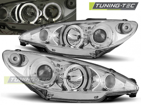 Tuning iluminari - Faruri PEUGEOT 206 10.98-02 206 ANGEL EYES CROM