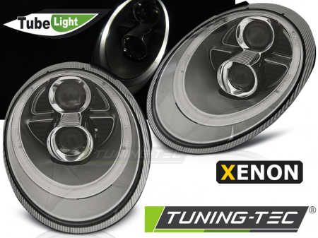 Tuning iluminari - Faruri PORSCHE 911 (997) 04-09 SILVER TUBE LIGHT HID XENON
