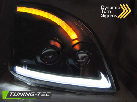 Faruri TOYOTA LAND CRUISER 120 03-09 TUBE LIGHT cu semnalizare dinamica fond negru [2]