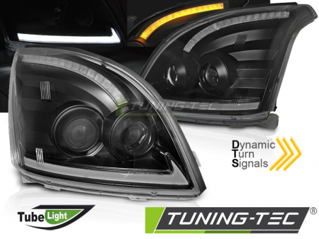 Faruri - Faruri TOYOTA LAND CRUISER 120 03-09 TUBE LIGHT cu semnalizare dinamica fond negru