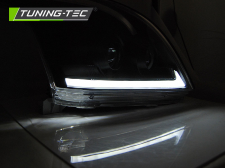 Faruri TOYOTA LAND CRUISER 120 03-09 TUBE LIGHT cu semnalizare dinamica fond negru [1]